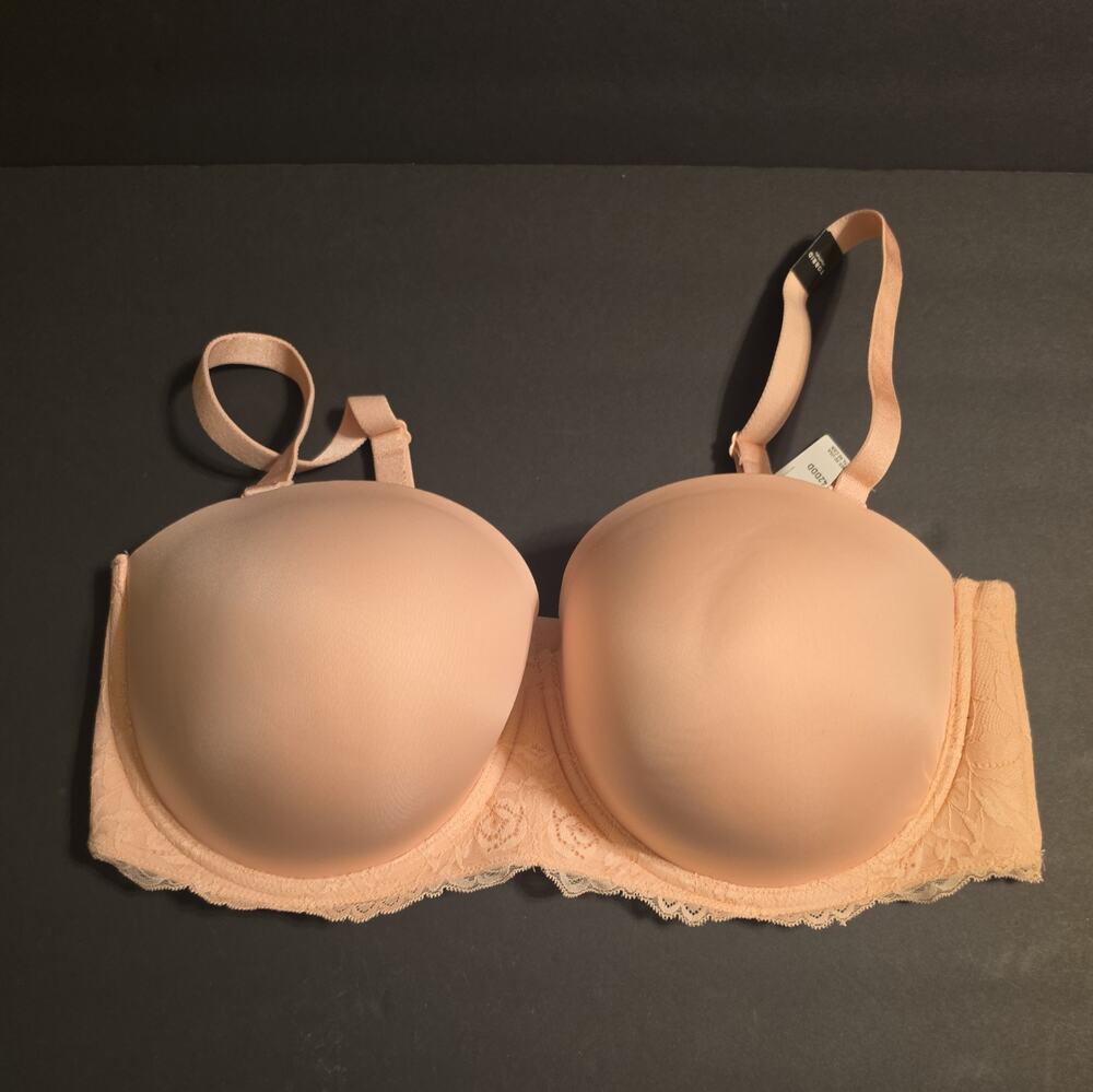 Torrid Curve Blush Lace Underwire Bombshell Everyday Strapless Bra Plus 42DDD